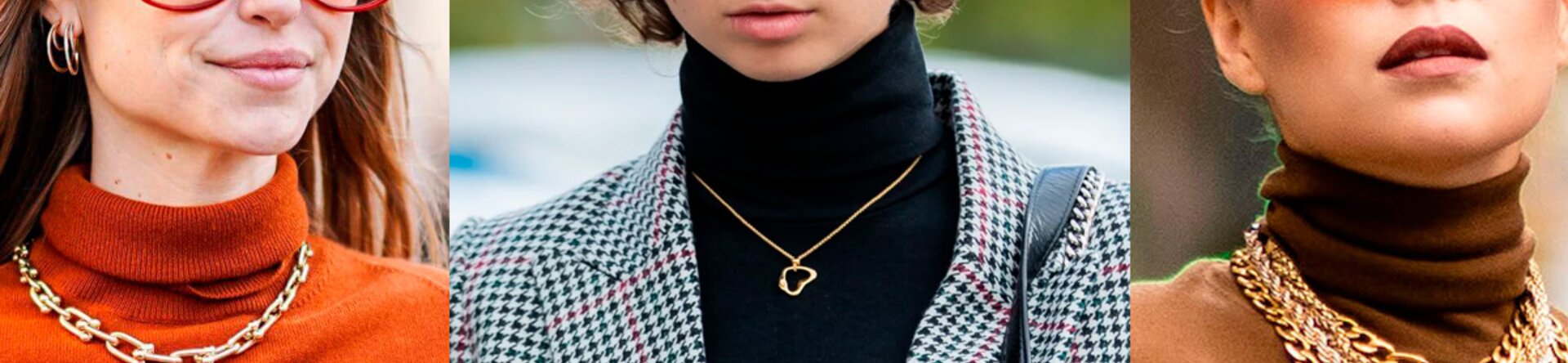The outfit of the winter? Turtleneck and contrasting necklace